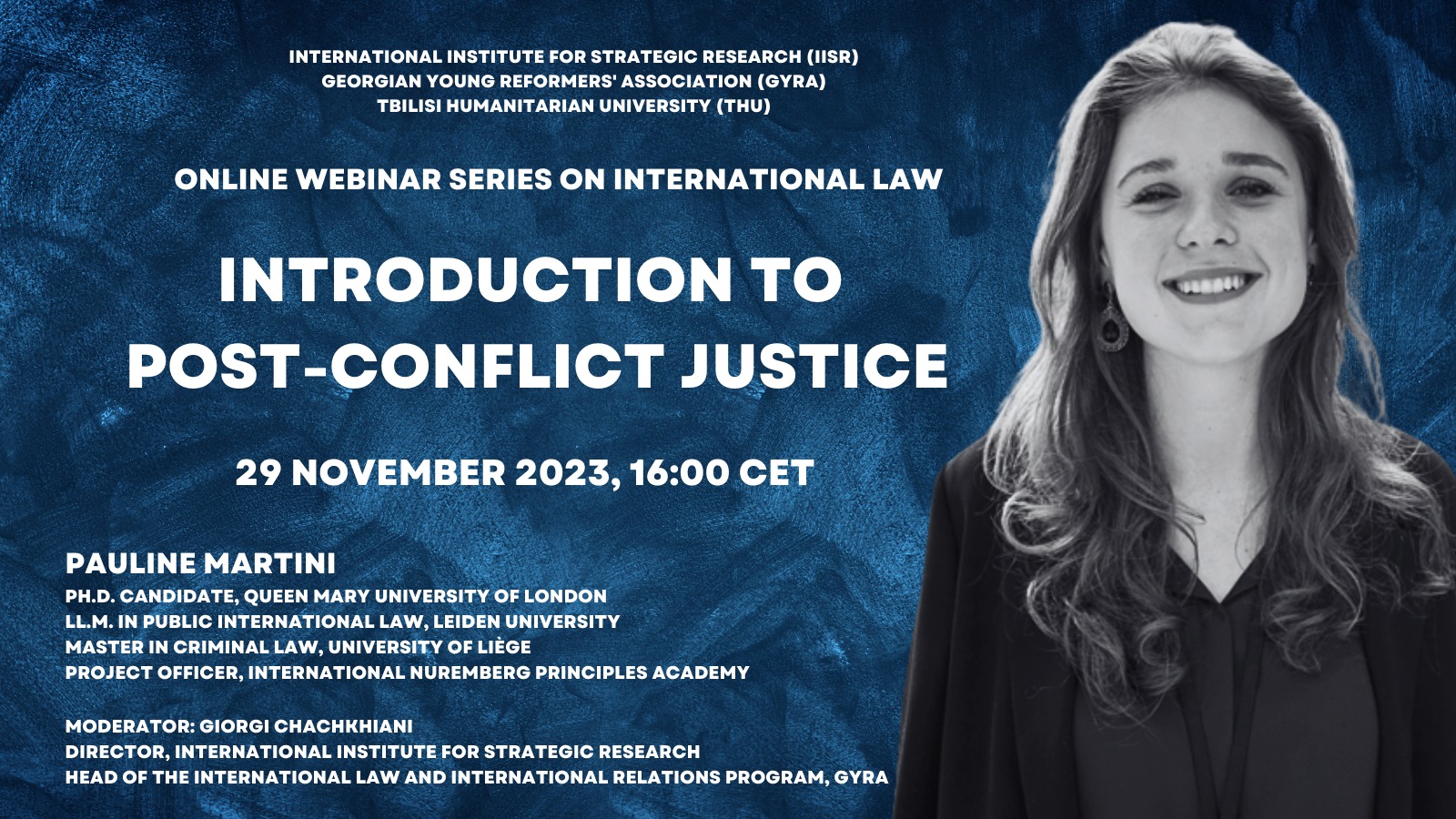 The webinar “Introduction to Post-Conflict Justice”